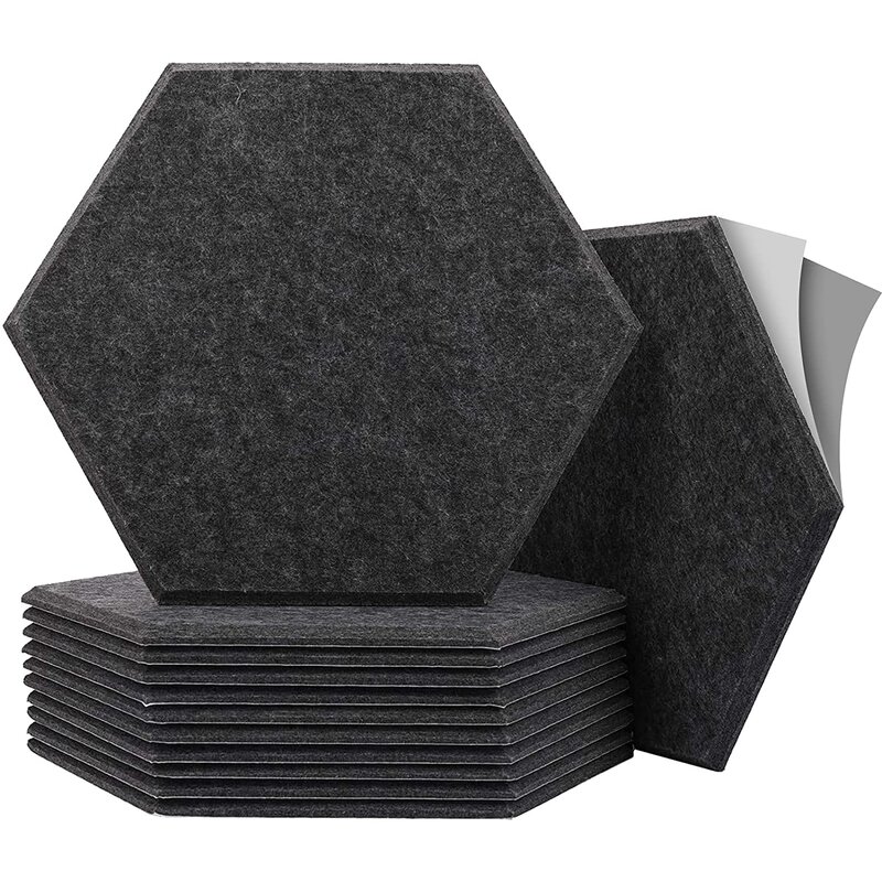yuzhuoyongchi 12 Pack Self-Adhesive Hexagon Acoustic Panels Beveled